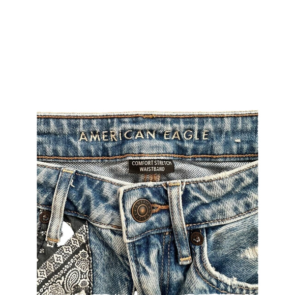 American Eagle Rise 90s Boyfriend Denim Cutoff Shorts Distressed 6 A000602 - Picture 7 of 10